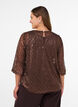 Sheer blouse with sequins and a diamond pattern, Brown, Model image number 2