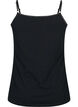Basic cotton spaghetti strap top, Black, Packshot image number 1
