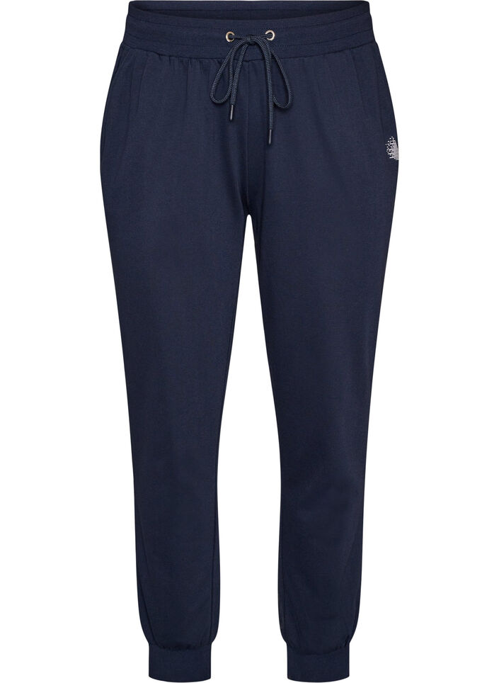Loose workout trousers with pockets, Blue, Packshot image number 0