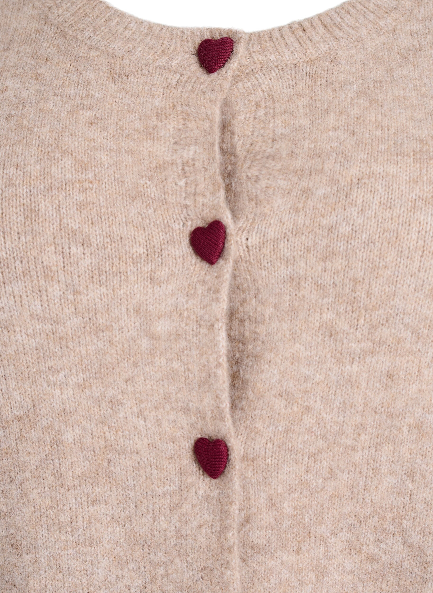 ZizzifashionCardigan with heart-shaped buttons, Beige, Packshot image number 2
