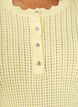 Short-sleeved knit blouse with openwork pattern and wavy edges, Yellow, Model image number 3