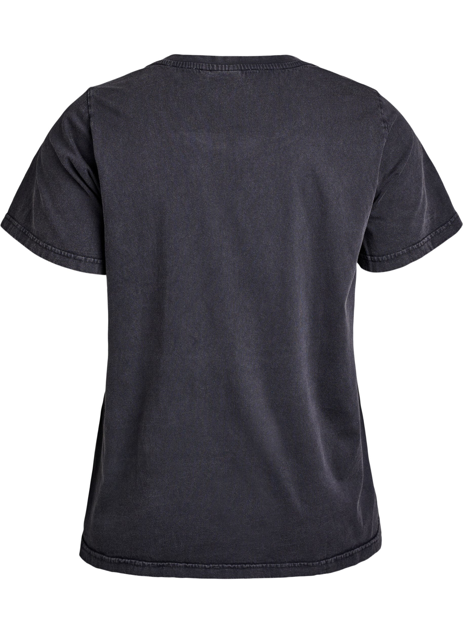 Zizzifashion Organic cotton t-shirt with print, Dark Grey, Packshot image number 1