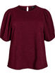 Structured blouse with short sleeves, Dark Bordeaux, Packshot image number 0