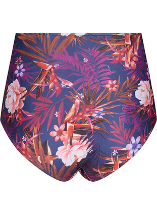 High-waisted striped bikini bottoms, Purple Flower, Packshot image number 1