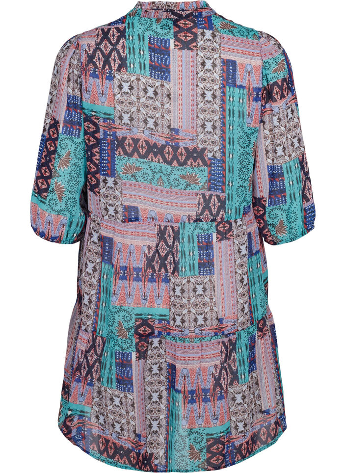 FLASH - Printed tunic with 3/4 sleeves, Multi Ethnic , Packshot image number 1