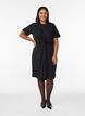 Cotton dress with twist detail, Black, Model image number 1