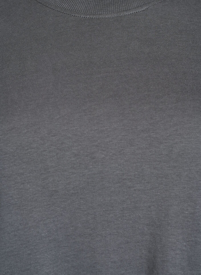 Basic cotton T-shirt with round neck, Grey, Packshot image number 2