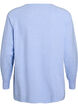 Knitted blouse with round neck and knitted pattern, Light Blue, Packshot image number 1