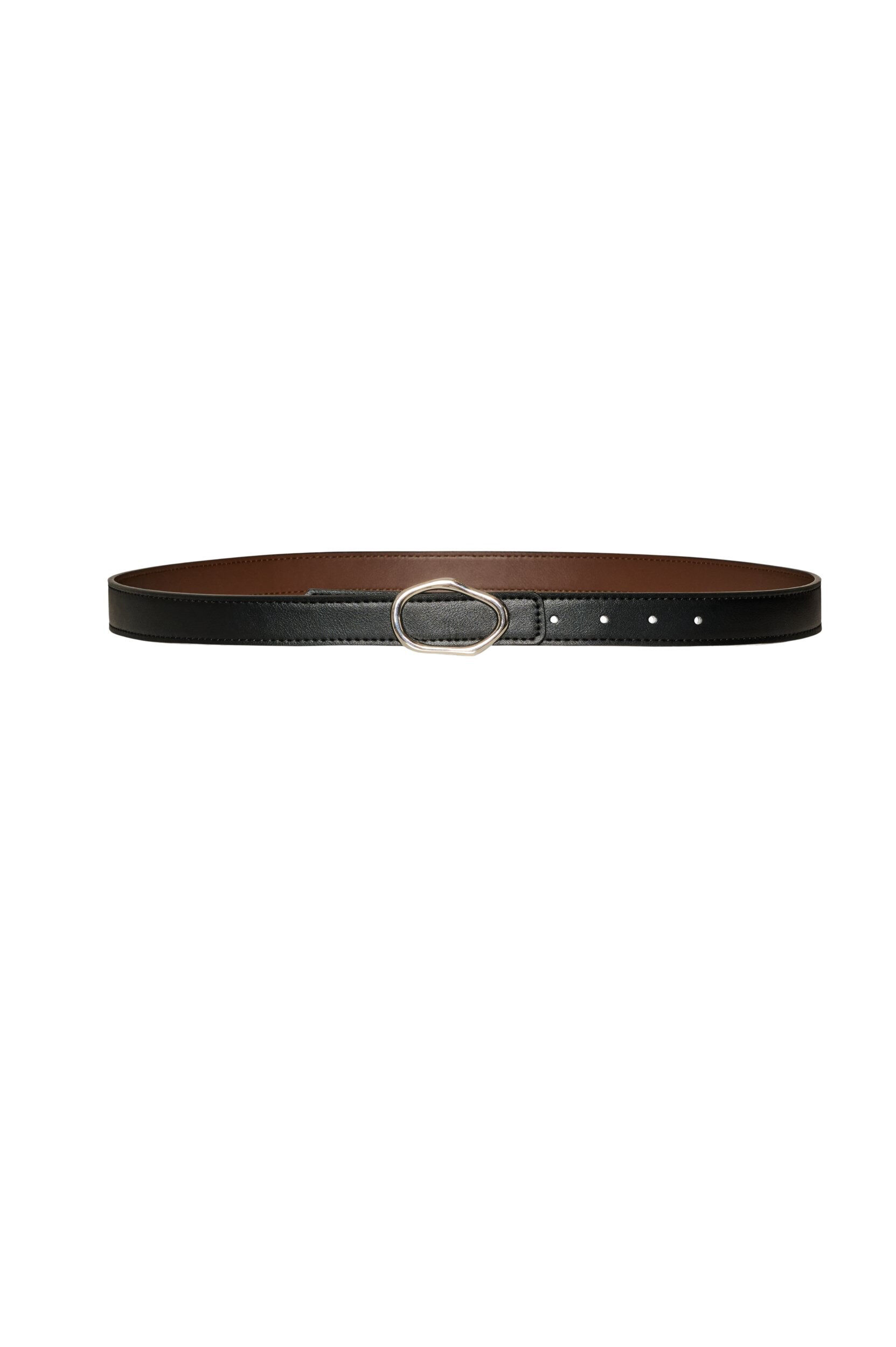 ZizzifashionReversible belt with interchangeable buckles, Black, Packshot image number 0