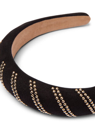 Hairband with gold studs, Black/Gold, Packshot image number 2