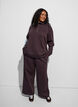 High-waisted sweatpants with wide legs, Brown, Model image number 0