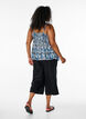 Cropped trousers in linen and viscose, Black, Model image number 1