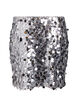 Short sequin skirt with an elasticated waistband, Silver, Packshot image number 1