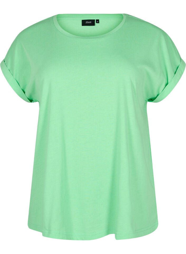 Short sleeve cotton blend T-shirt, Green, Packshot