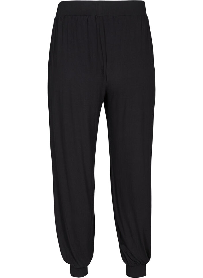 Loose viscose trousers with pockets, Black, Packshot image number 1