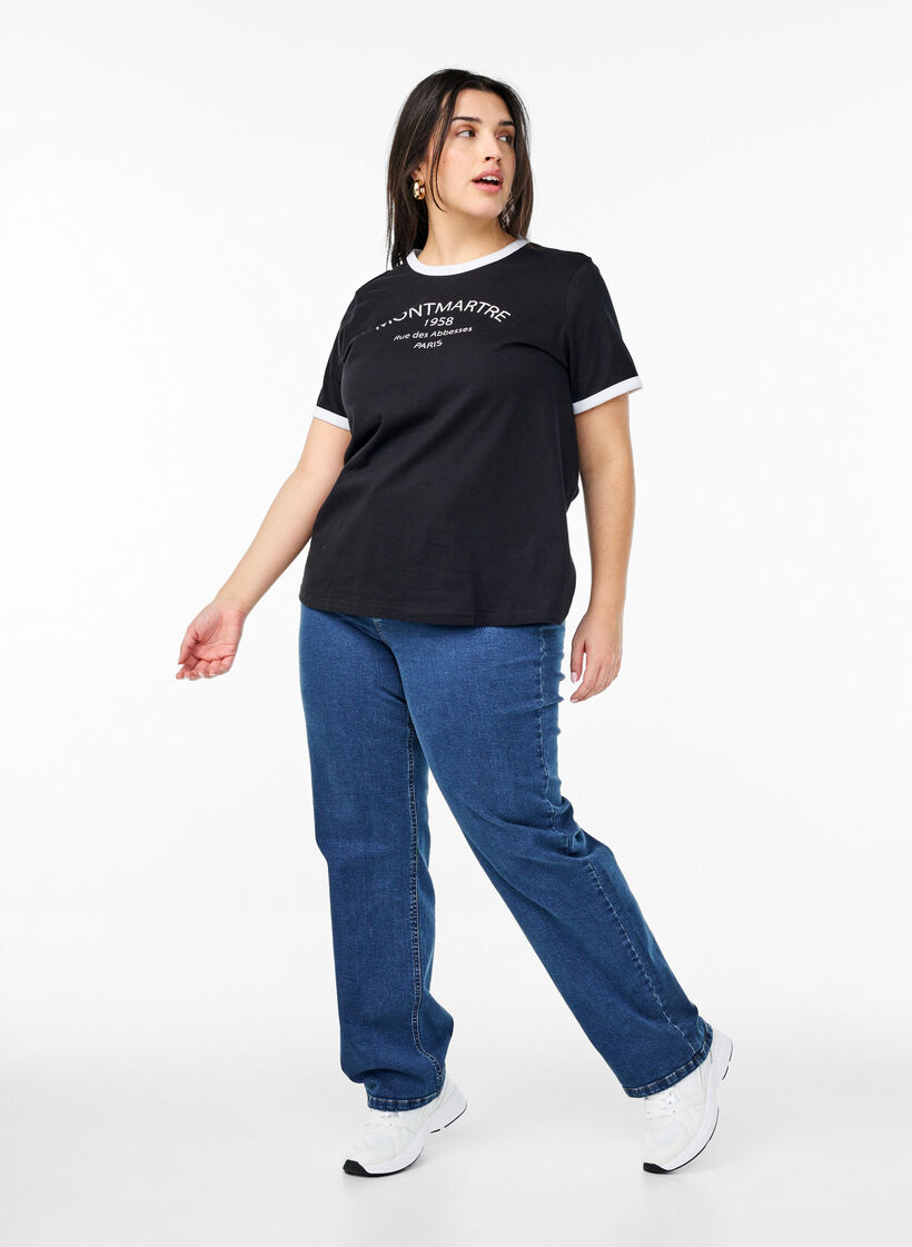 T-shirt with text print, Black w.An. Wh.Paris, Model image number 2