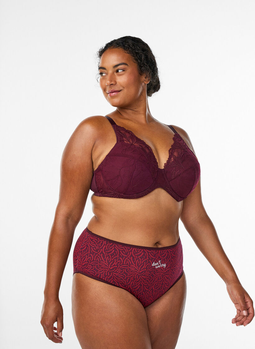 7-pack of panties with a regular waist, Red, Model image number 0