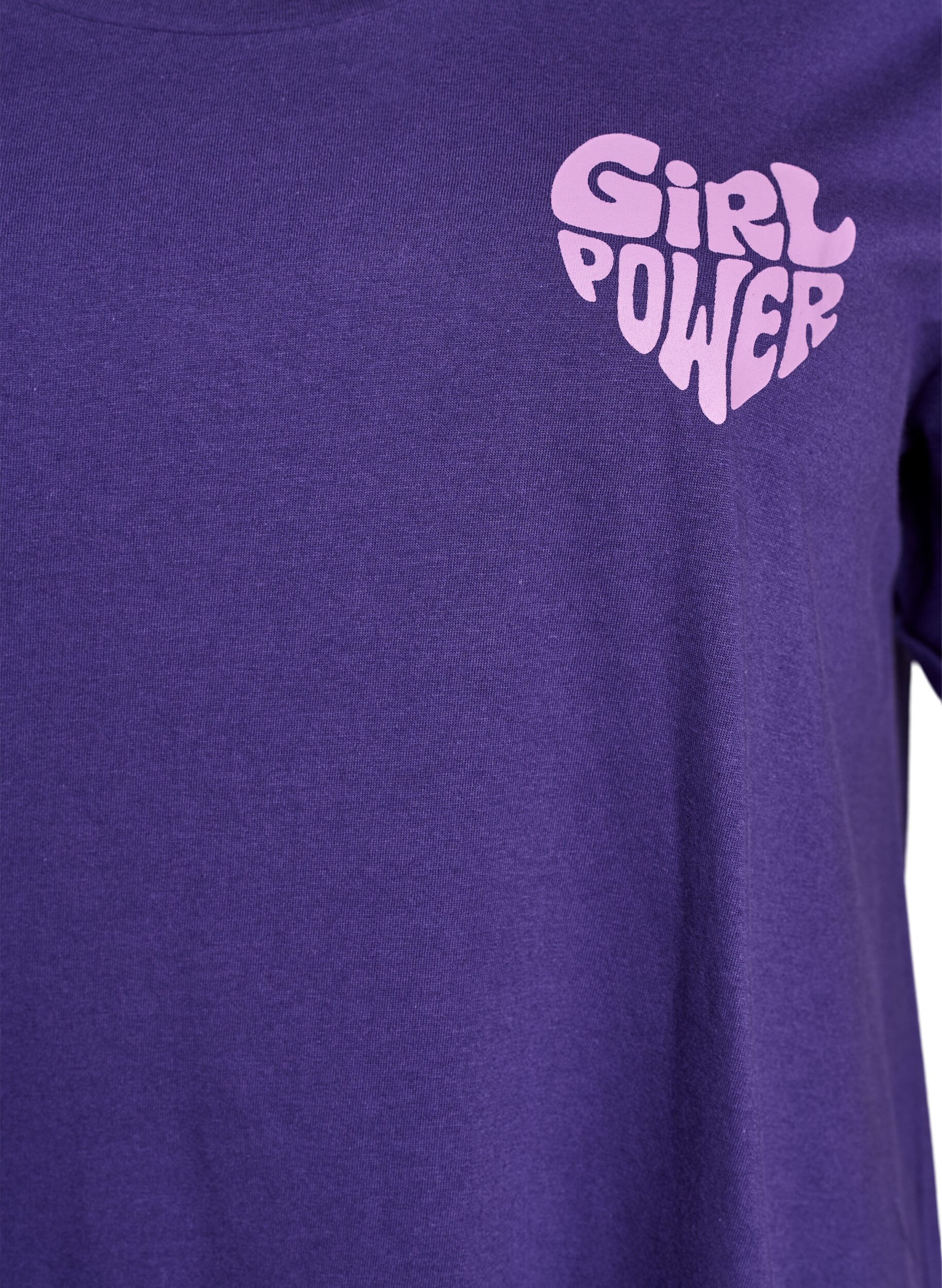 Zizzifashion Short-sleeved nightgown in organic cotton, Purple, Packshot image number 2