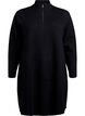 Knit dress with high neck and zipper, Black, Packshot image number 0