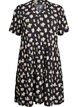 Patterned dress with panels, Black, Packshot image number 0