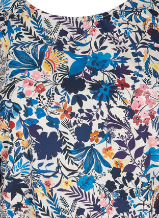 Floral tunic in cotton with an A-line, Flower Aop, Packshot image number 2