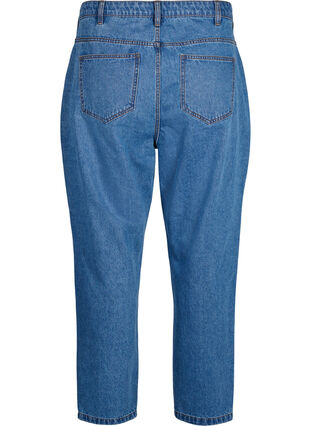 Mille mom fit jeans with colorblock and high waist, Light Blue Denim, Packshot image number 1