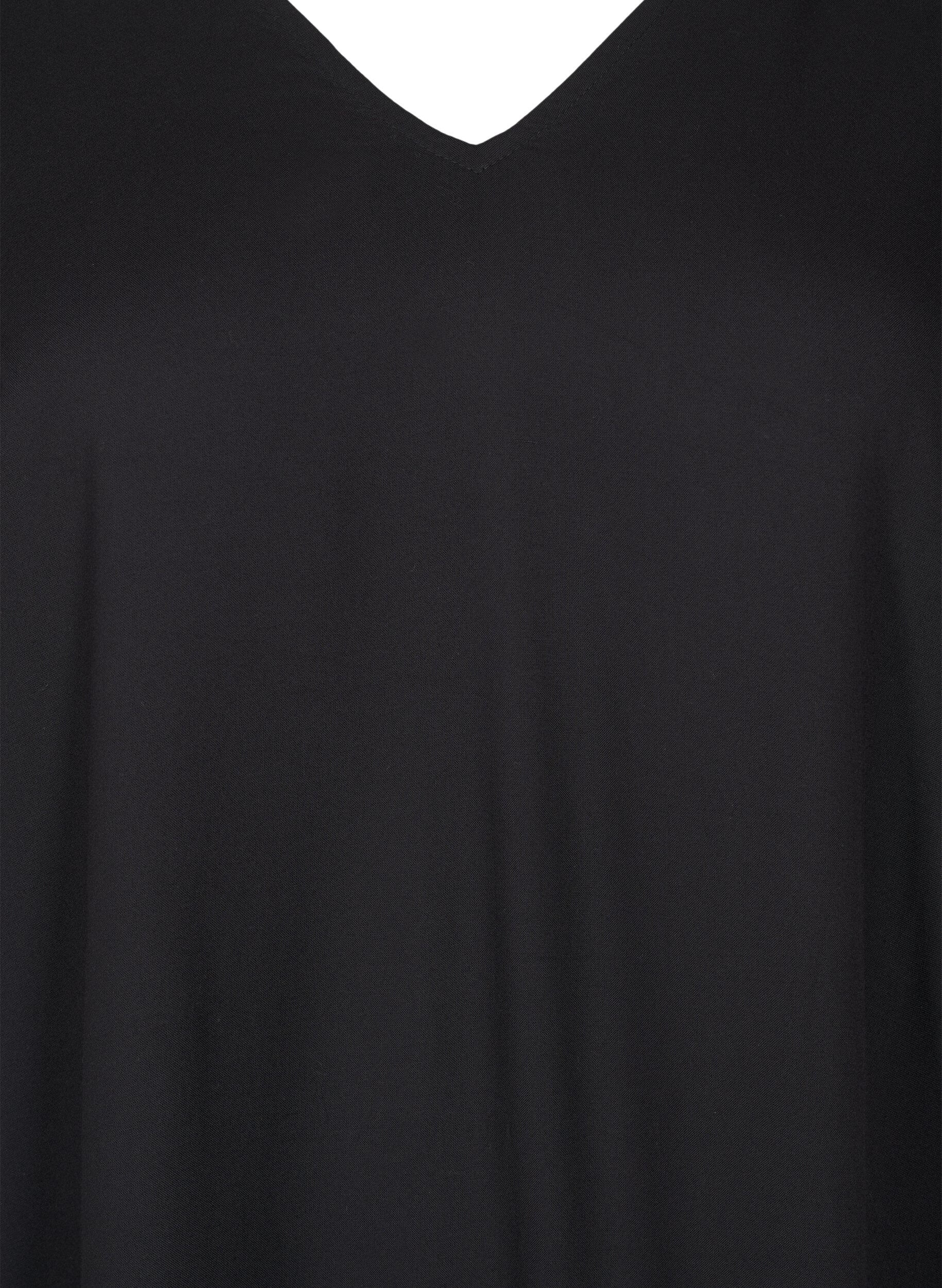 Zizzifashion Beach dress with shoulder detail in viscose, Black, Packshot image number 2