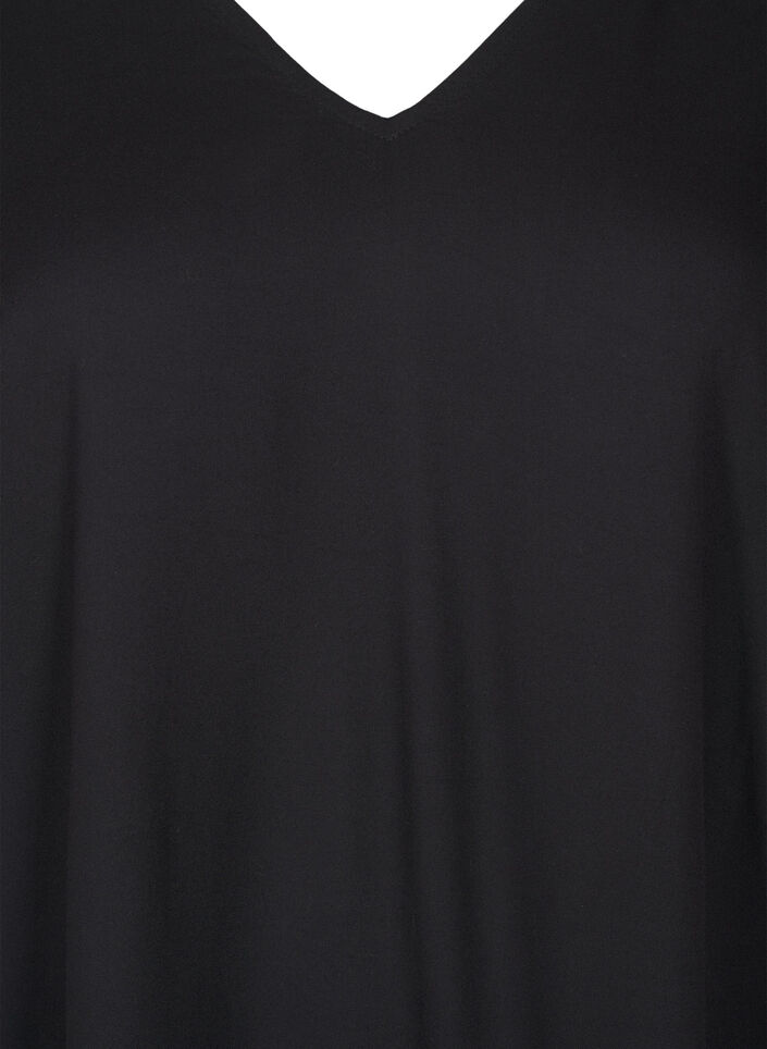 Beach dress in viscose with shoulder detail, Black, Packshot image number 2