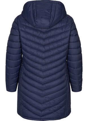Quilted lightweight jacket with detachable hood and pockets, Navy Blazer, Packshot image number 1
