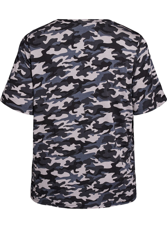 T-shirt with TENCEL&trade; Lyocell and camouflage print, , Packshot image number 1