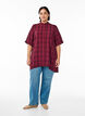 Tunic with short sleeves and checkered pattern, Dark Bordeaux, Model image number 1