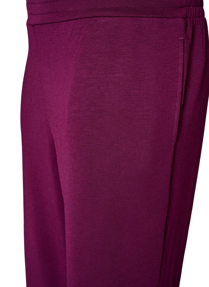 Jersey trousers with high waist and pockets, Purple, Packshot image number 2