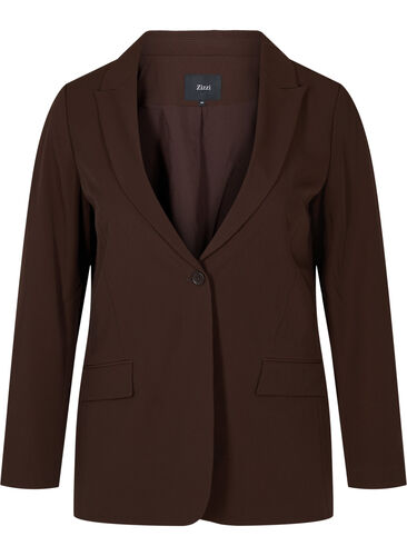 Classic blazer with pockets, Coffee Bean, Packshot image number 0