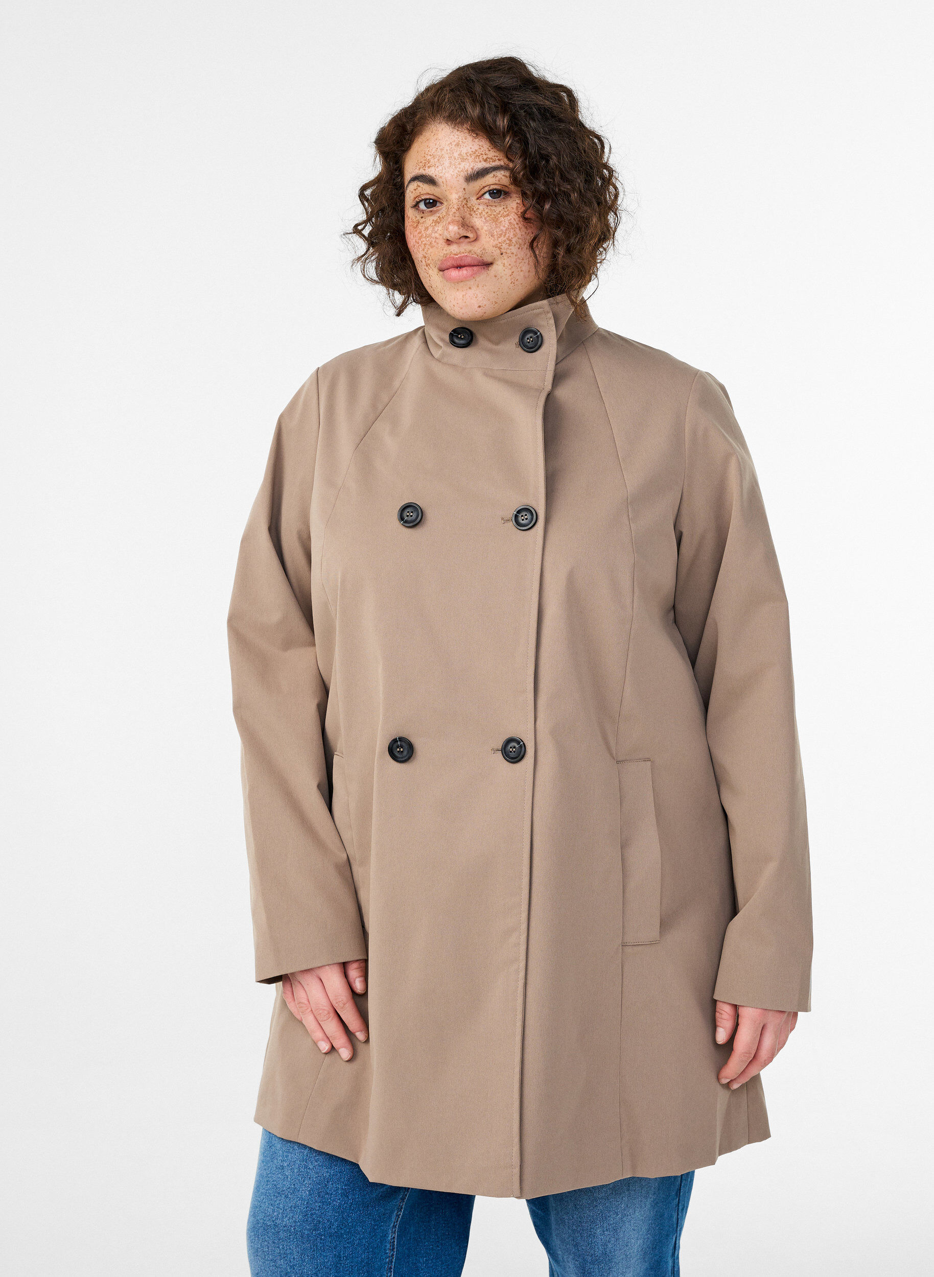 Water-repellent A-line spring jacket, Grey, Model