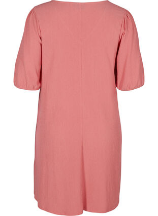 Dress with puff sleeves and V-neck, Tea Rose , Packshot image number 1