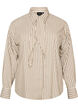 Striped shirt with detachable neck tie, Beige, Packshot image number 0