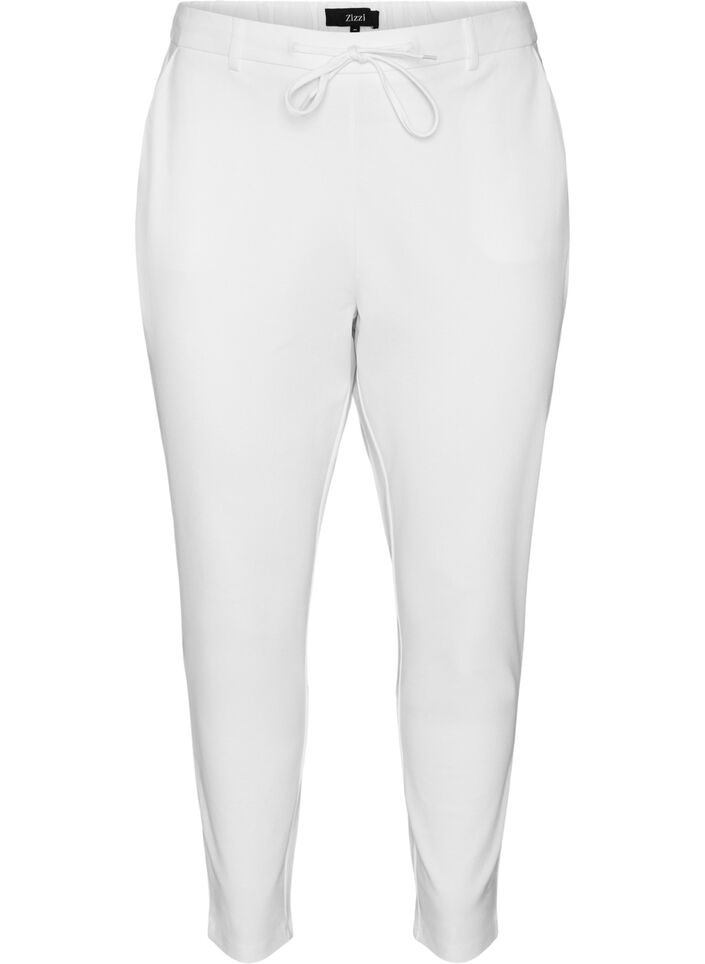 Cropped Maddison trousers, White, Packshot image number 0