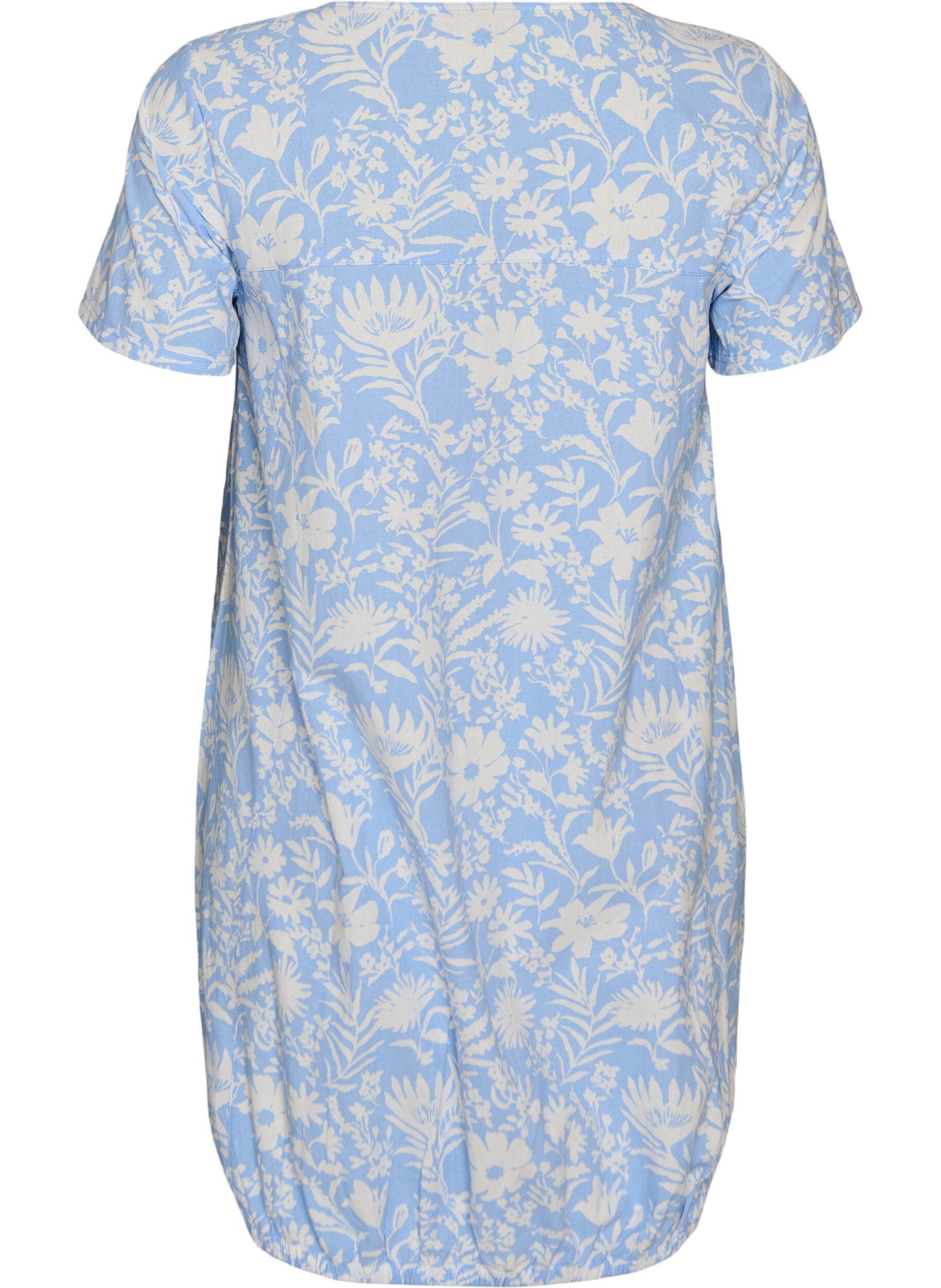 Zizzifashion Short-sleeved cotton dress with print, Vanilla, Packshot image number 1