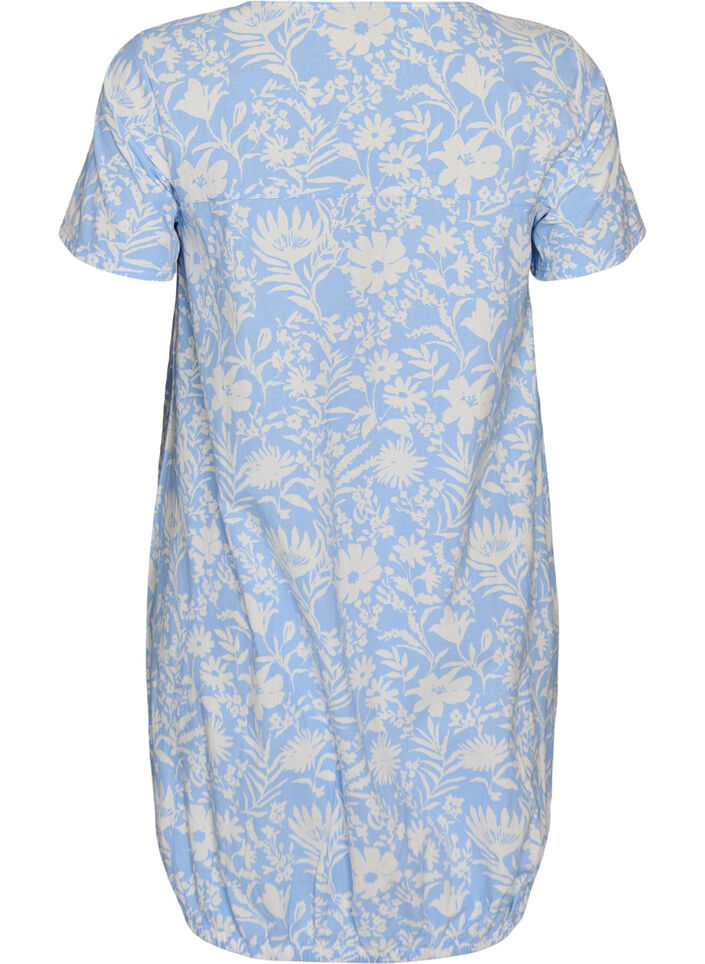 Short-sleeved cotton dress with print, Vanilla, Packshot image number 1