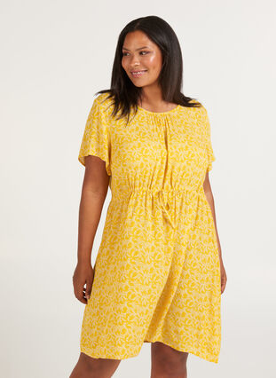 Short-sleeved dress , Yellow Branch, Model image number 0