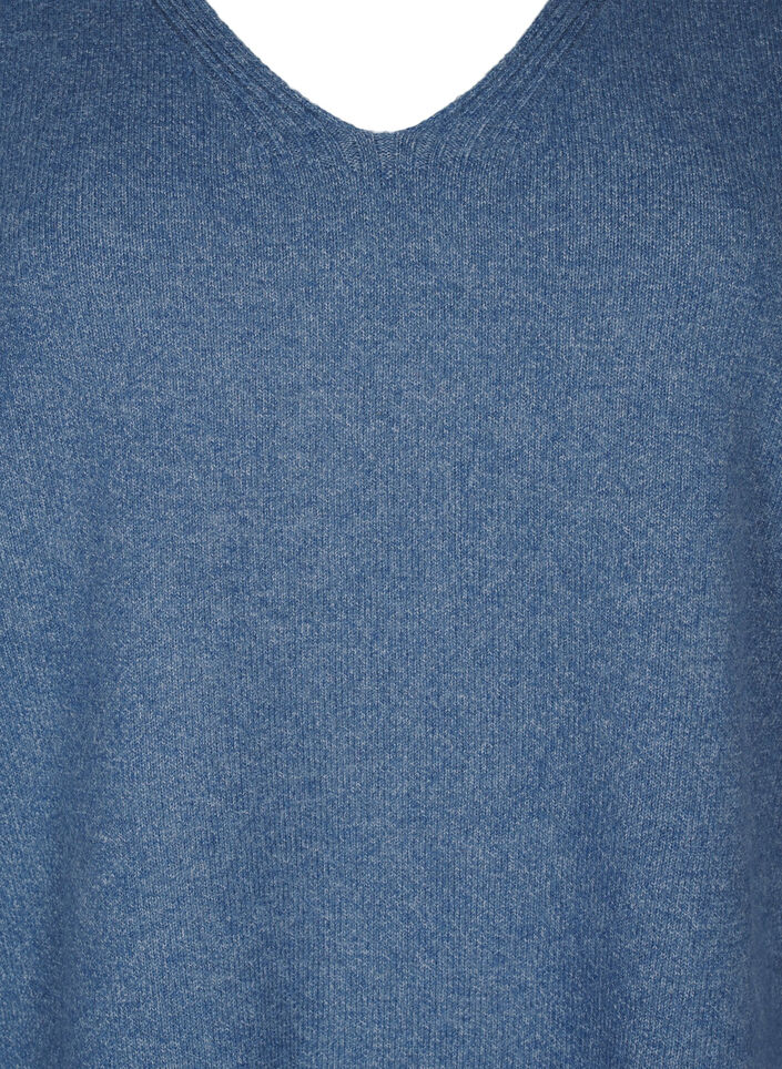 Knitted blouse with V-neck, Bering S. White Mel., Packshot image number 2