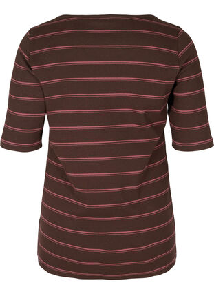 Striped, ribbed cotton t-shirt, Mole Stripe, Packshot image number 1