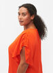 Short-sleeved blouse with wrinkles, Orange.com, Model image number 2