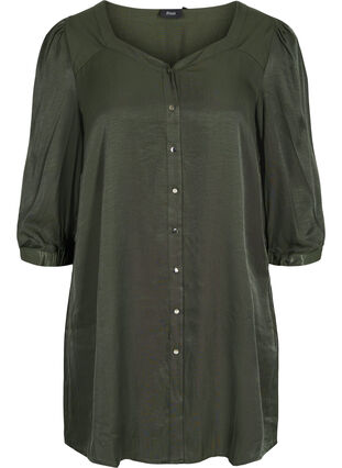 3/4-sleeved tunic with buttons, Deep Depths, Packshot image number 0