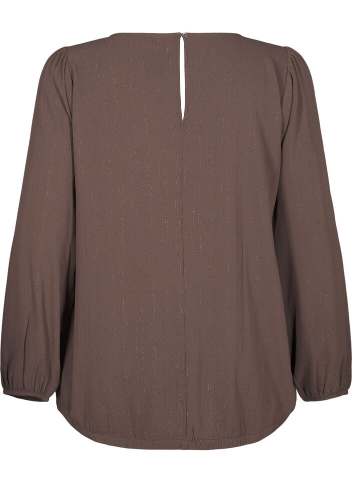 Blouse with silver glitter, Brown, Packshot image number 1
