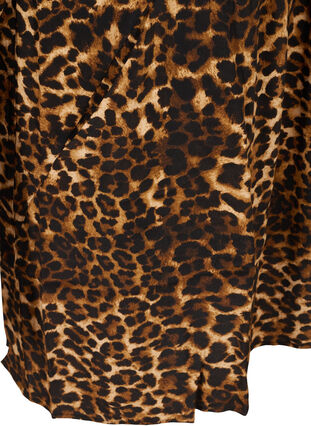 Viscose leopard print tunic with an A-line shape, Raw Umber AOP, Packshot image number 3