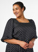 Polka dot midi dress with square neckline, Black, Model image number 2