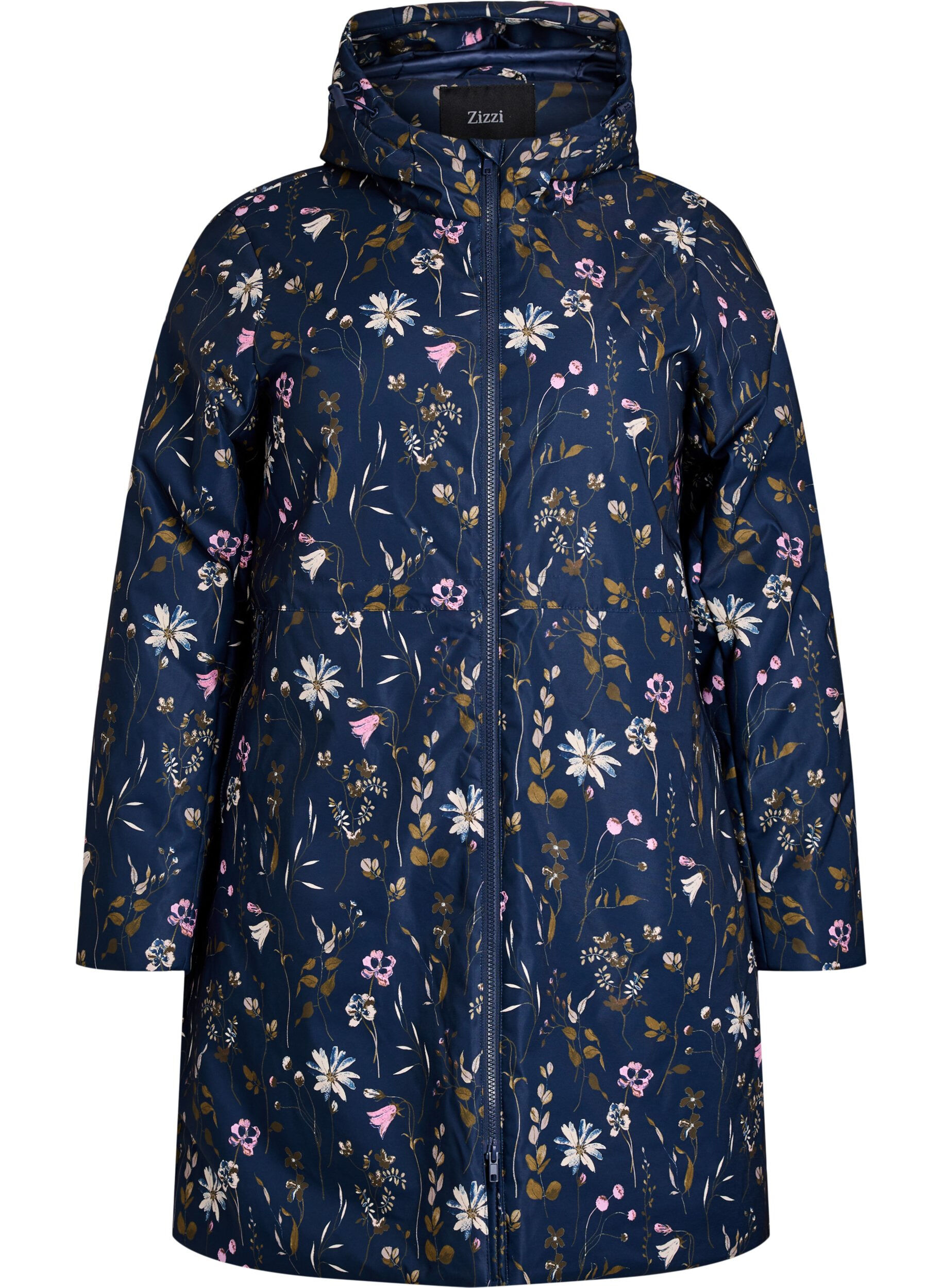 ZizzifashionPadded winter jacket with floral print, Blue, Packshot image number 0