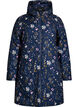 Padded winter jacket with floral print, Blue, Packshot image number 0