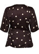 Polka dot viscose blouse with V-neck and tie-fastening, Brown, Packshot image number 1